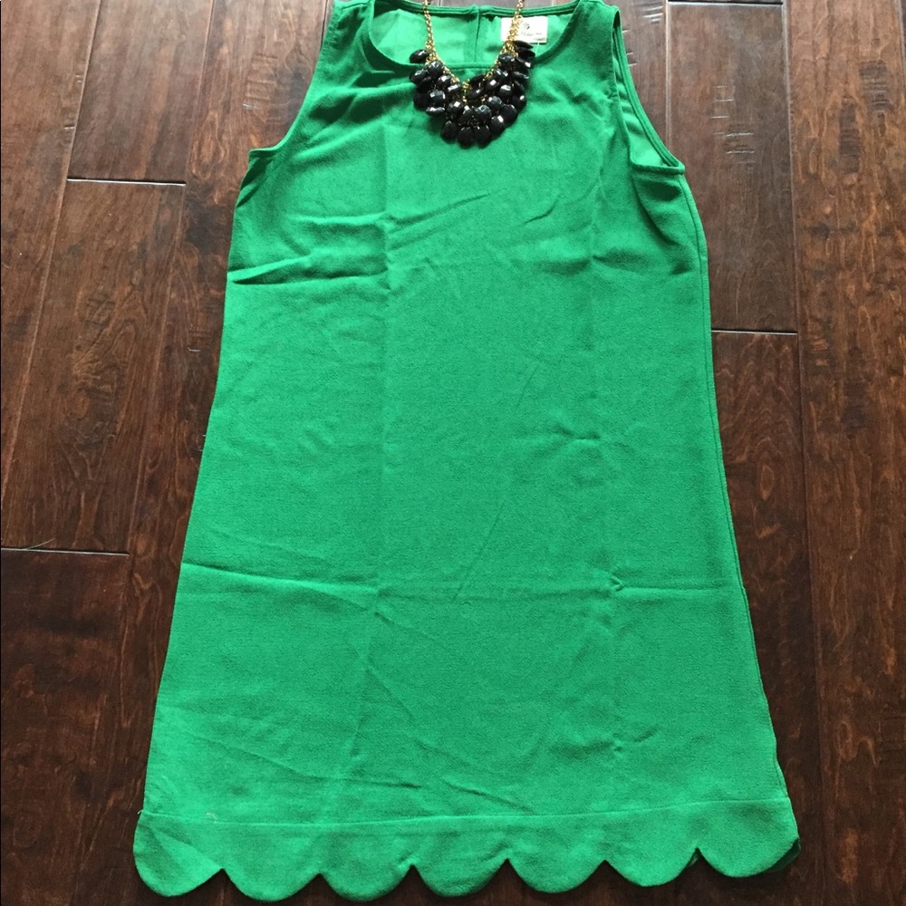 Boutique small green sleeveless dress